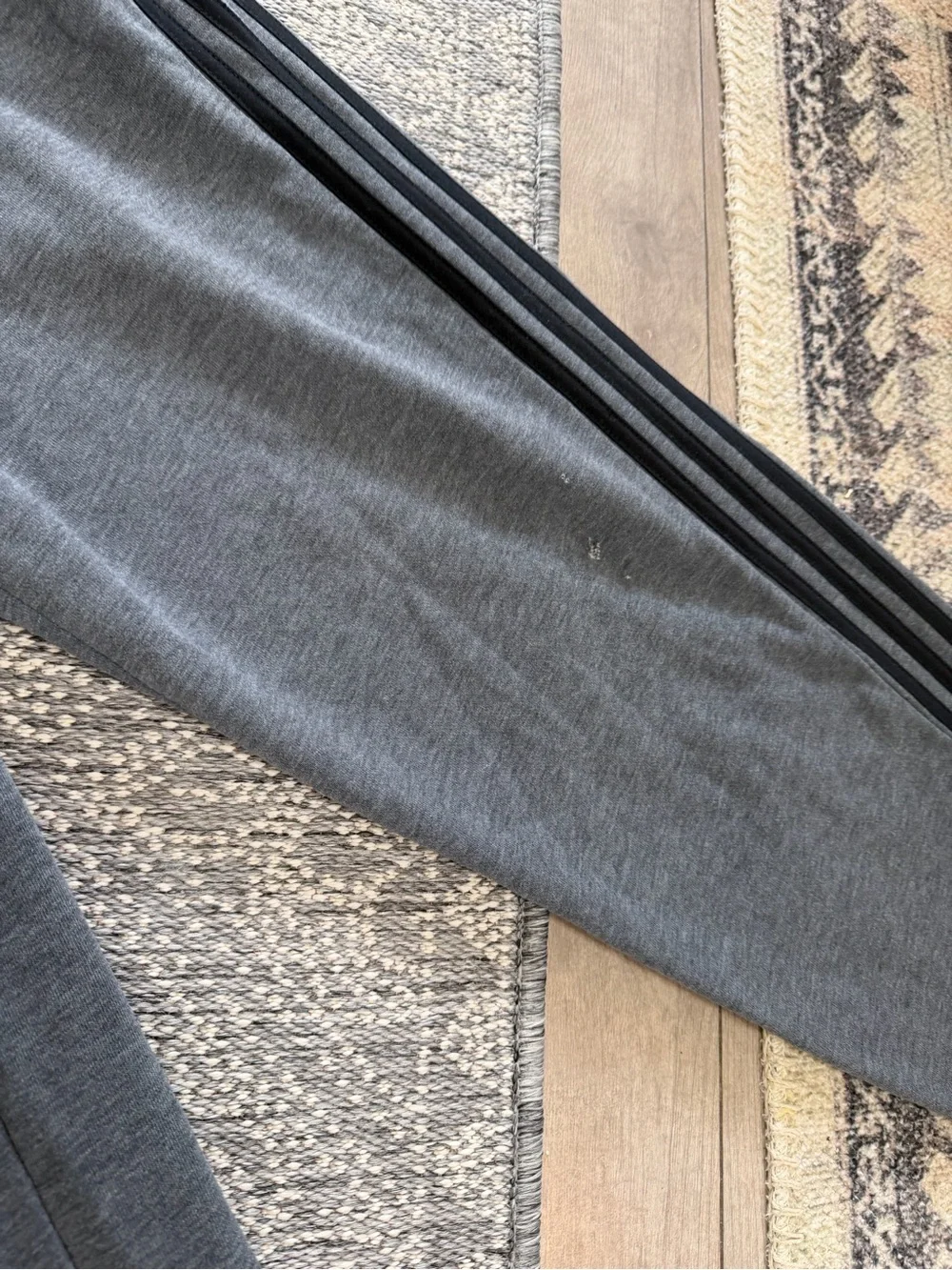 adidas Charcoal Gray Men's Joggers with Black Side Stripes Small *Flawed*